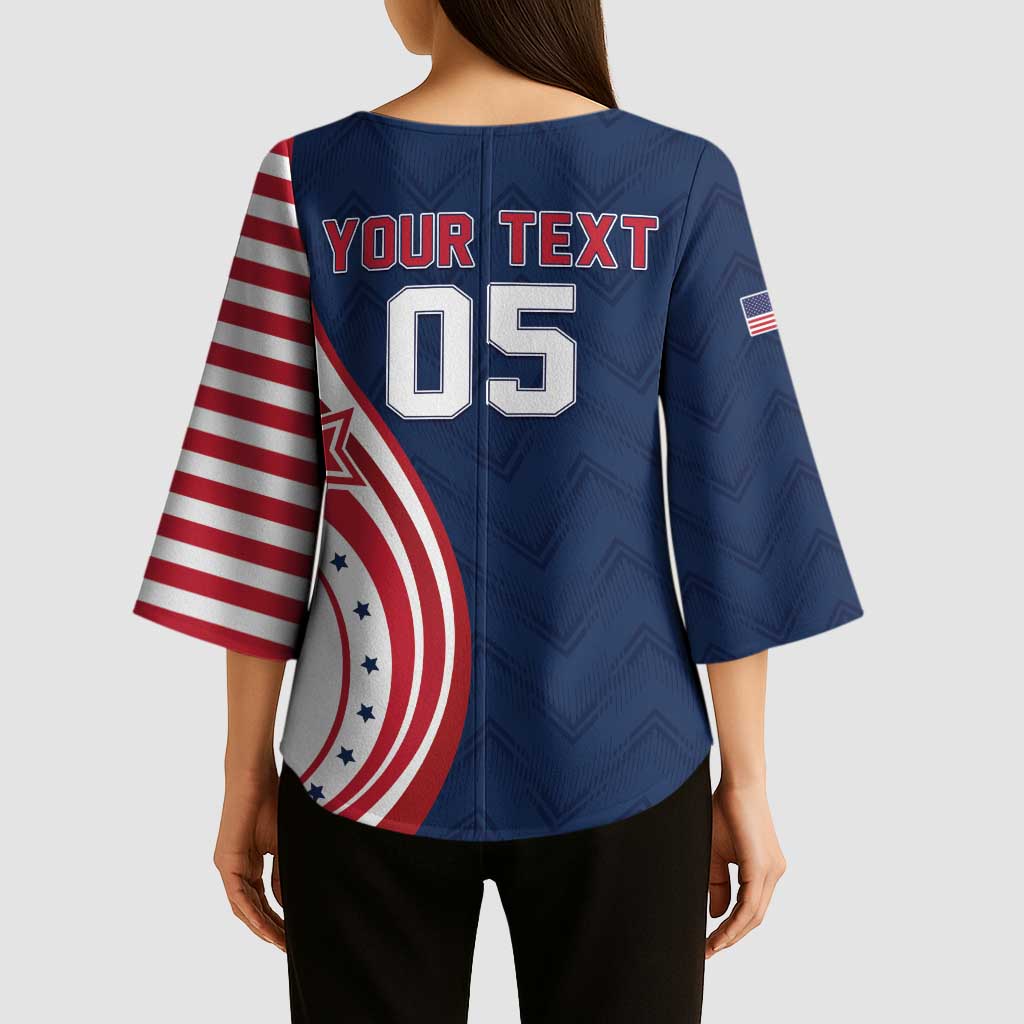 Custom USA Rugby 2026 Kimono Sleeve Blouse Sporty Style