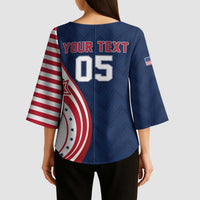 Custom USA Rugby 2026 Kimono Sleeve Blouse Sporty Style