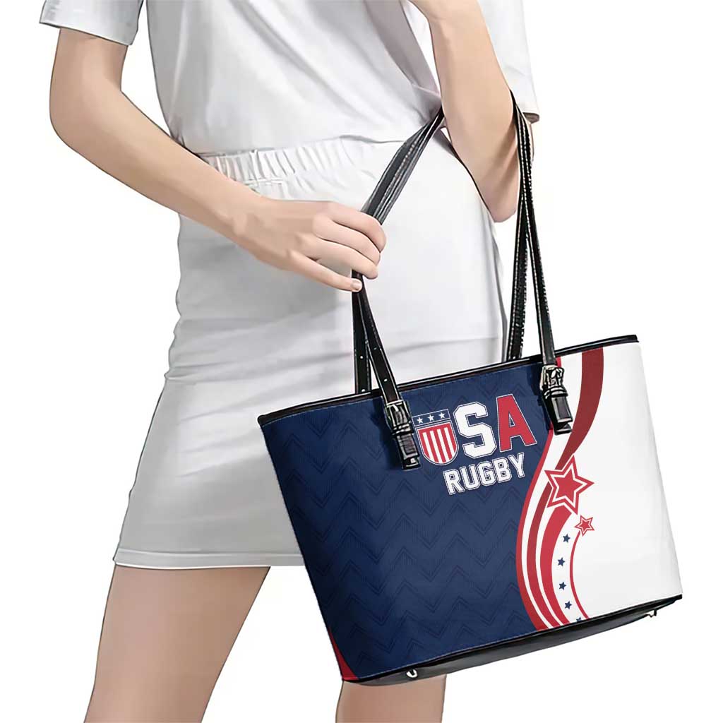 USA Rugby 2026 Leather Tote Bag Sporty Style
