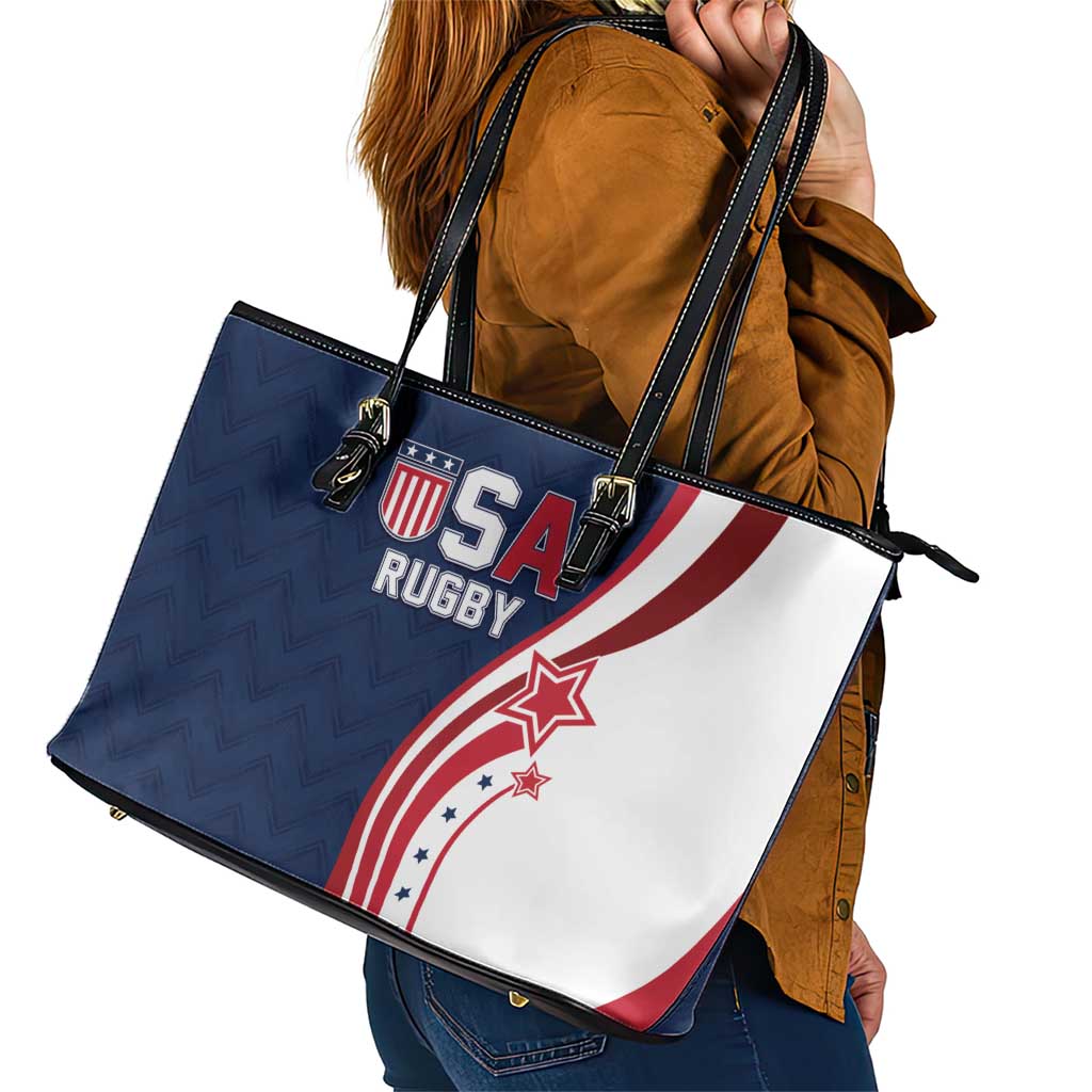 USA Rugby 2026 Leather Tote Bag Sporty Style