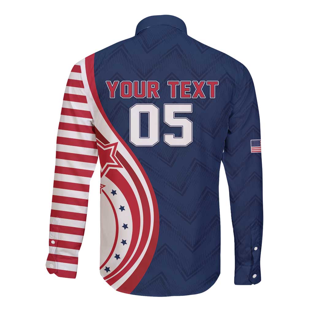 Custom USA Rugby 2026 Long Sleeve Button Shirt Sporty Style