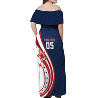 Custom USA Rugby 2026 Off Shoulder Maxi Dress Sporty Style