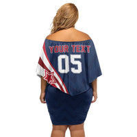 Custom USA Rugby 2026 Off Shoulder Short Dress Sporty Style