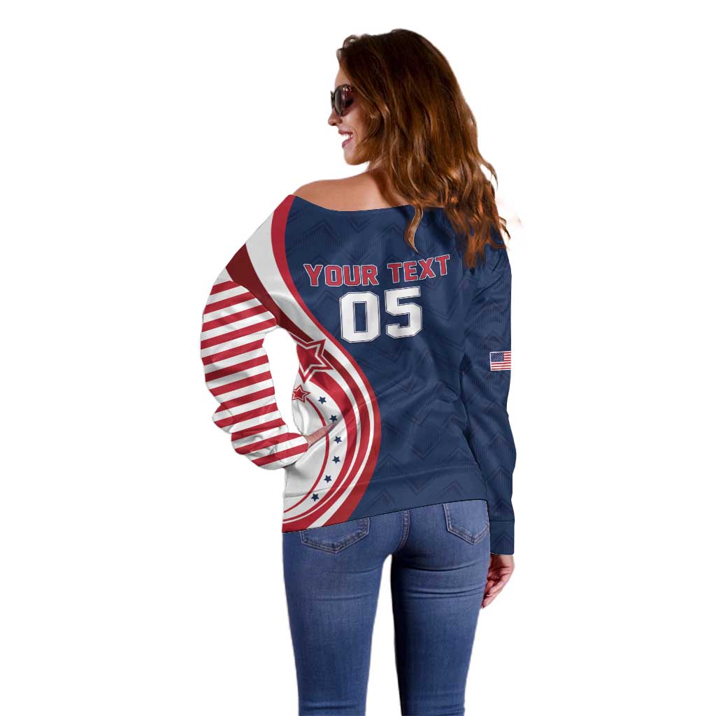 Custom USA Rugby 2026 Off Shoulder Sweater Sporty Style