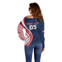Custom USA Rugby 2026 Off Shoulder Sweater Sporty Style