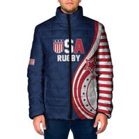 Custom USA Rugby 2026 Padded Jacket Sporty Style