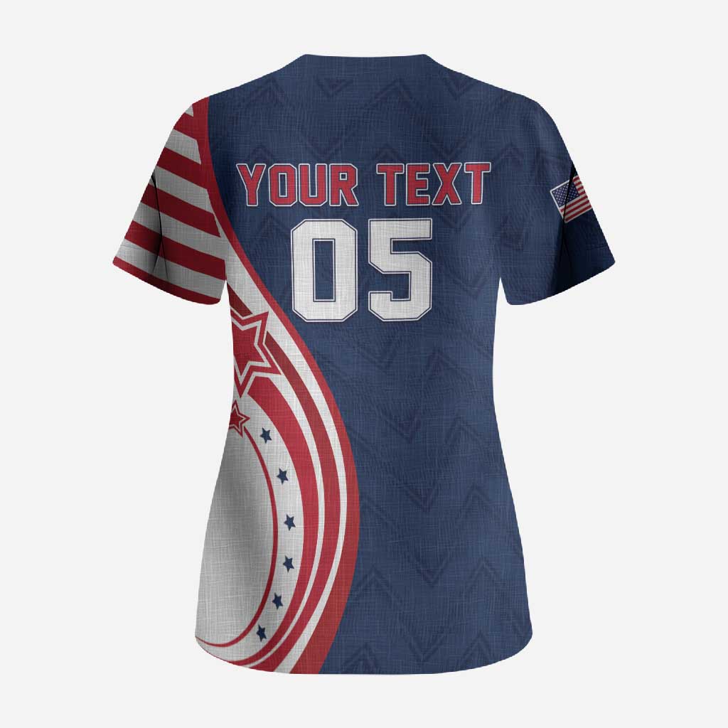 Custom USA Rugby 2026 Scrub Top Sporty Style