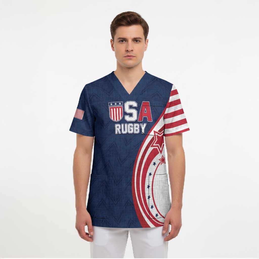 Custom USA Rugby 2026 Scrub Top Sporty Style