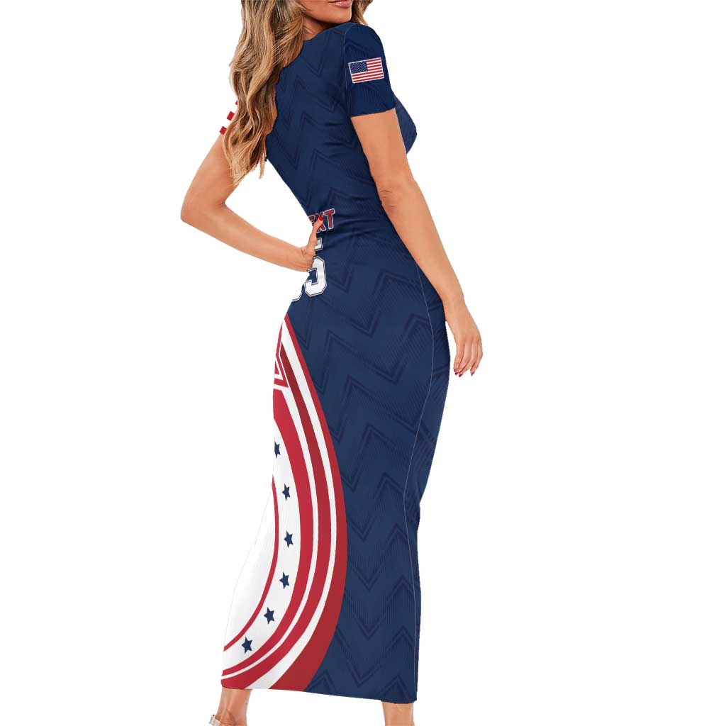 Custom USA Rugby 2026 Short Sleeve Bodycon Dress Sporty Style