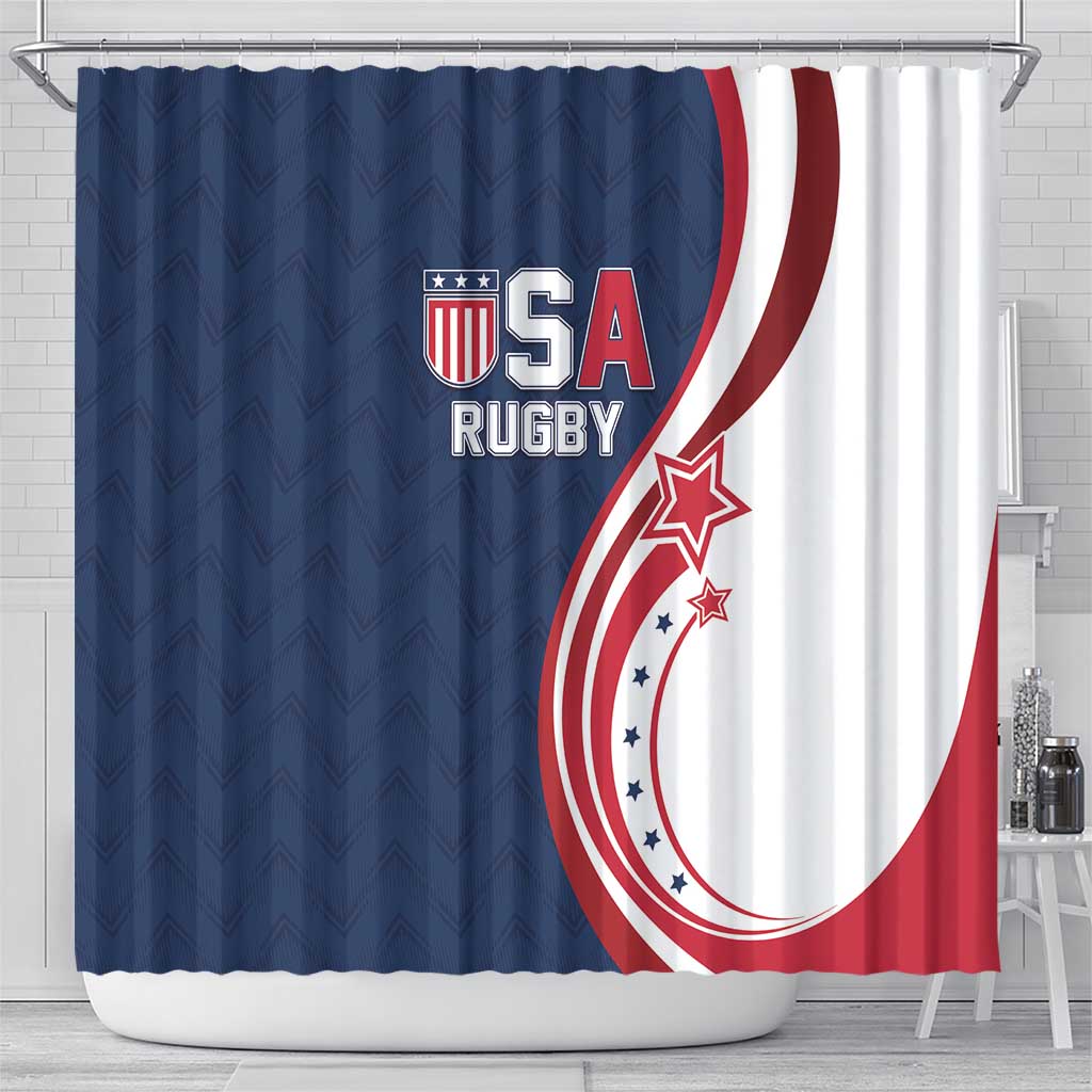 USA Rugby 2026 Shower Curtain Sporty Style