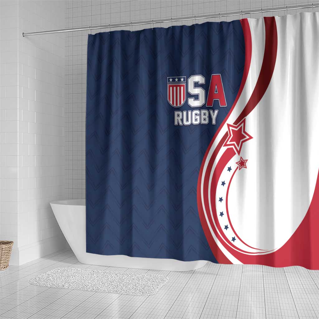 USA Rugby 2026 Shower Curtain Sporty Style