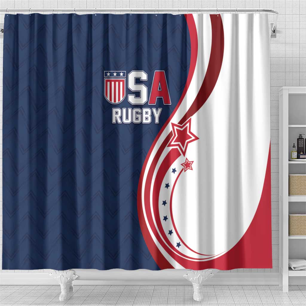USA Rugby 2026 Shower Curtain Sporty Style