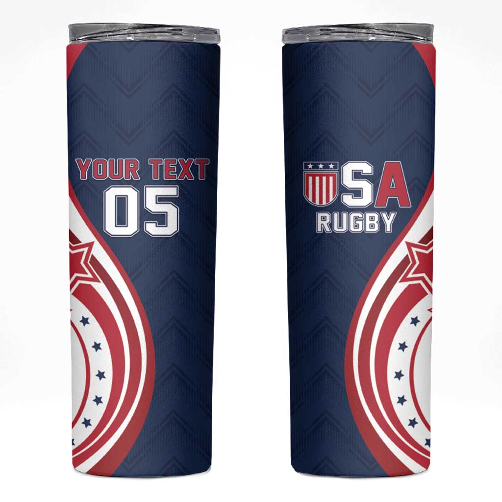 Custom USA Rugby 2026 Skinny Tumbler Sporty Style