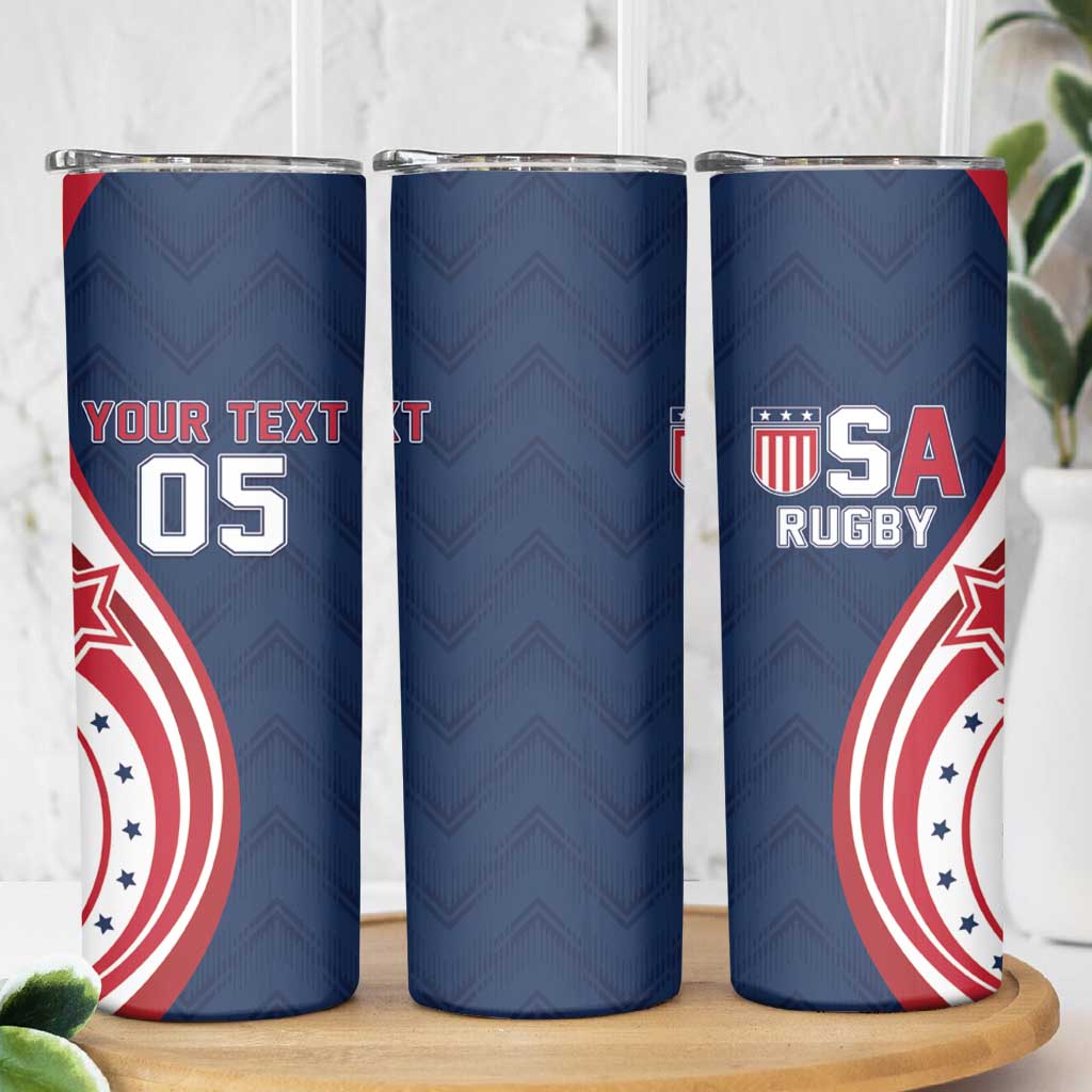 Custom USA Rugby 2026 Skinny Tumbler Sporty Style