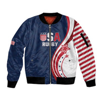 Custom USA Rugby 2026 Sleeve Zip Bomber Jacket Sporty Style