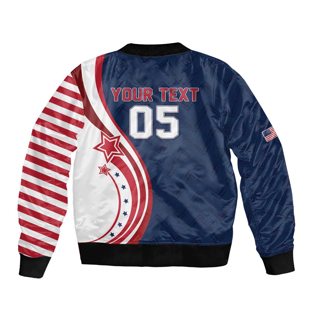 Custom USA Rugby 2026 Sleeve Zip Bomber Jacket Sporty Style
