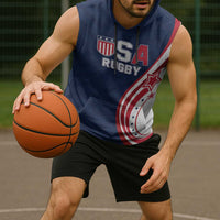 Custom USA Rugby 2026 Sleeveless Hoodie Sporty Style