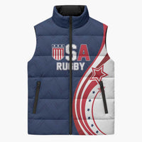 Custom USA Rugby 2026 Sleeveless Puffer Jacket Sporty Style