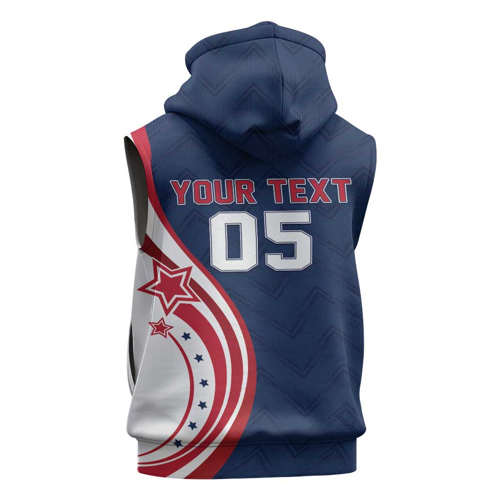 Custom USA Rugby 2026 Sleeveless Zip Hoodie Sporty Style