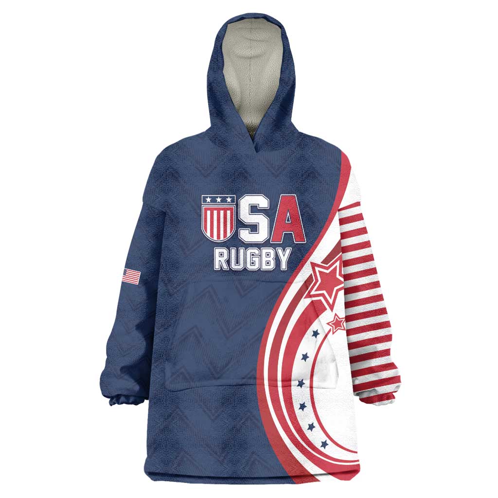 Custom USA Rugby 2026 Wearable Blanket Hoodie Sporty Style