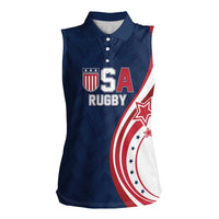 Custom USA Rugby 2026 Women Sleeveless Polo Shirt Sporty Style