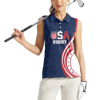 Custom USA Rugby 2026 Women Sleeveless Polo Shirt Sporty Style