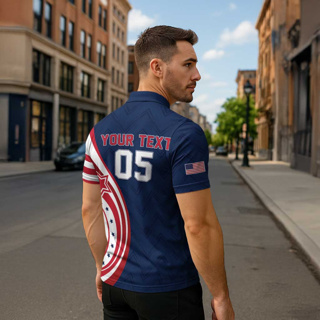 Custom USA Rugby 2026 Zipper Polo Shirt Sporty Style