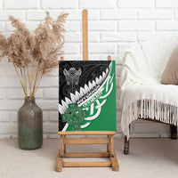 New Zealand And Ireland Rugby Canvas Wall Art Silver Fern With Celtic Cross