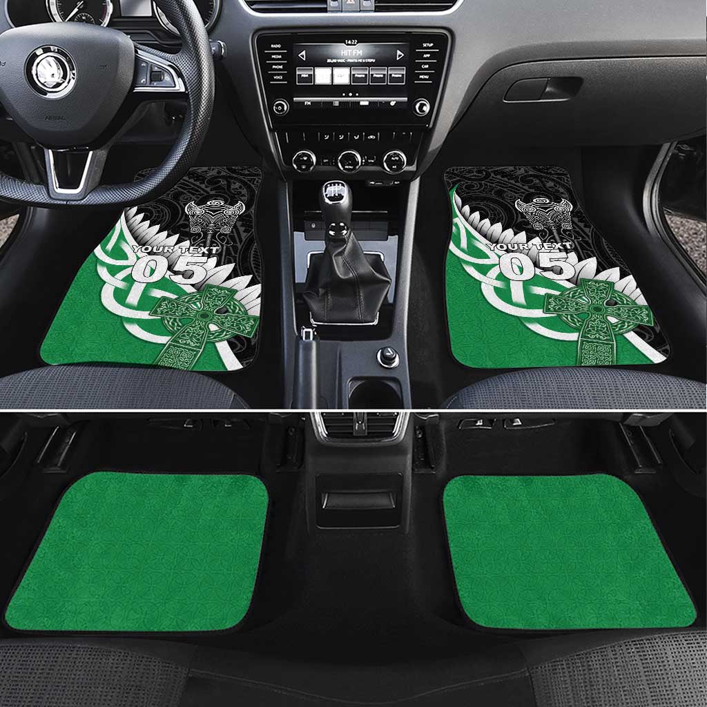 New Zealand And Ireland Rugby Car Mats Silver Fern With Celtic Cross