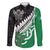New Zealand And Ireland Rugby Custom Family Matching Off Shoulder Maxi Dress and Hawaiian Shirt Silver Fern With Celtic Cross