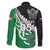 New Zealand And Ireland Rugby Custom Family Matching Off Shoulder Maxi Dress and Hawaiian Shirt Silver Fern With Celtic Cross