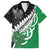 New Zealand And Ireland Rugby Custom Family Matching Short Sleeve Bodycon Dress and Hawaiian Shirt Silver Fern With Celtic Cross