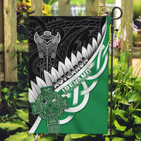 New Zealand And Ireland Rugby Garden Flag Silver Fern With Celtic Cross