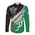 New Zealand And Ireland Rugby Custom Long Sleeve Button Shirt Silver Fern With Celtic Cross