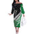 New Zealand And Ireland Rugby Custom Off The Shoulder Long Sleeve Dress Silver Fern With Celtic Cross