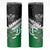 New Zealand And Ireland Rugby Custom Skinny Tumbler Silver Fern With Celtic Cross