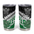 New Zealand And Ireland Rugby Custom Tumbler Cup Silver Fern With Celtic Cross