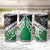 New Zealand And Ireland Rugby Custom Tumbler Cup Silver Fern With Celtic Cross