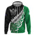 New Zealand And Ireland Rugby Custom Zip Hoodie Silver Fern With Celtic Cross