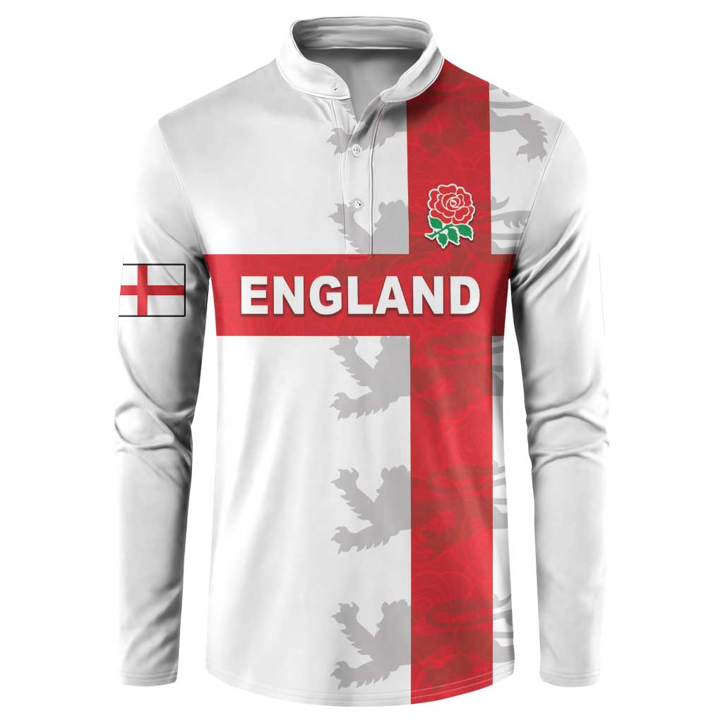 Custom England Rugby Button Sweatshirt Vintage Style