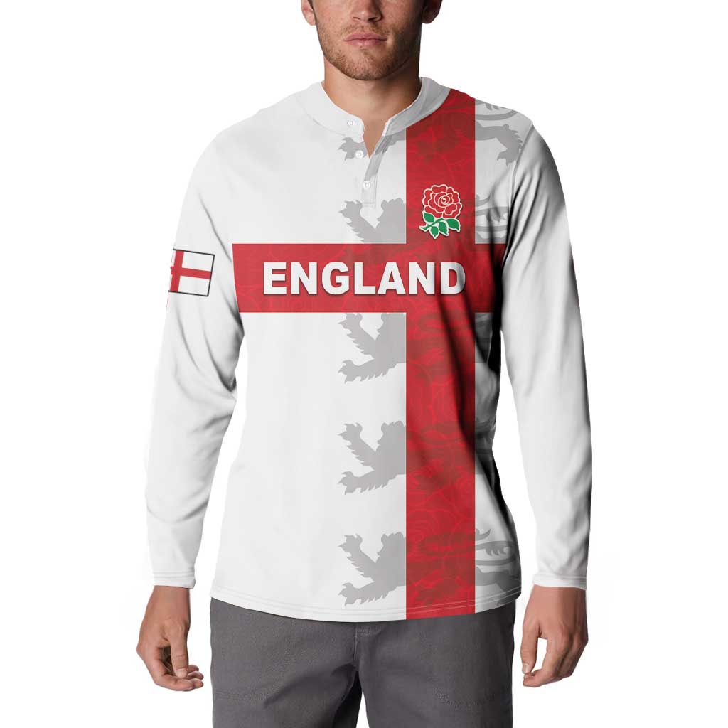 Custom England Rugby Button Sweatshirt Vintage Style