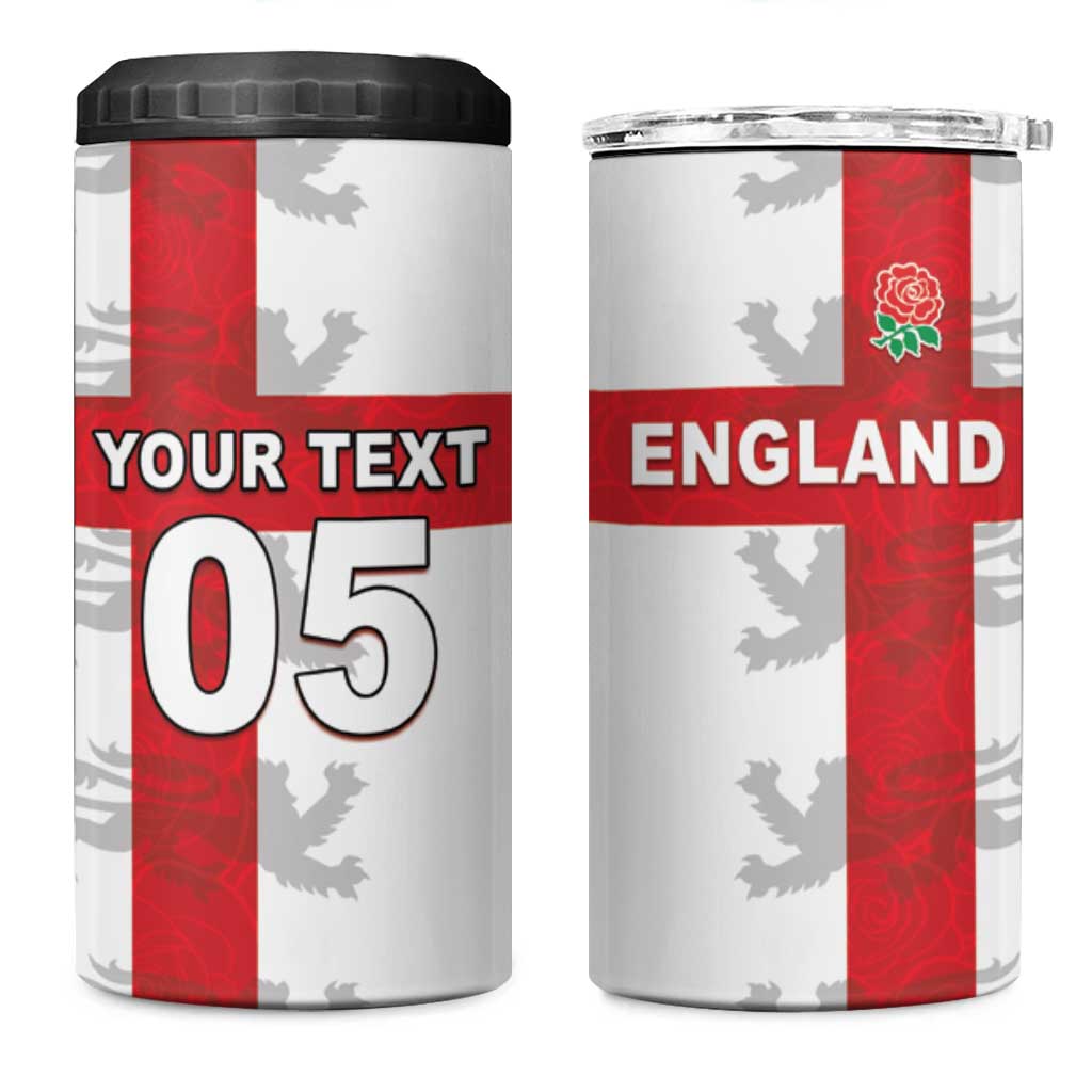 Custom England Rugby 4 in 1 Can Cooler Tumbler Vintage Style