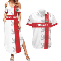 Custom England Rugby Couples Matching Summer Maxi Dress and Hawaiian Shirt Vintage Style