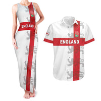 Custom England Rugby Couples Matching Tank Maxi Dress and Hawaiian Shirt Vintage Style