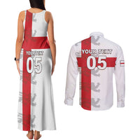 Custom England Rugby Couples Matching Tank Maxi Dress and Long Sleeve Button Shirt Vintage Style