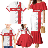 Custom England Rugby Family Matching Mermaid Dress and Hawaiian Shirt Vintage Style
