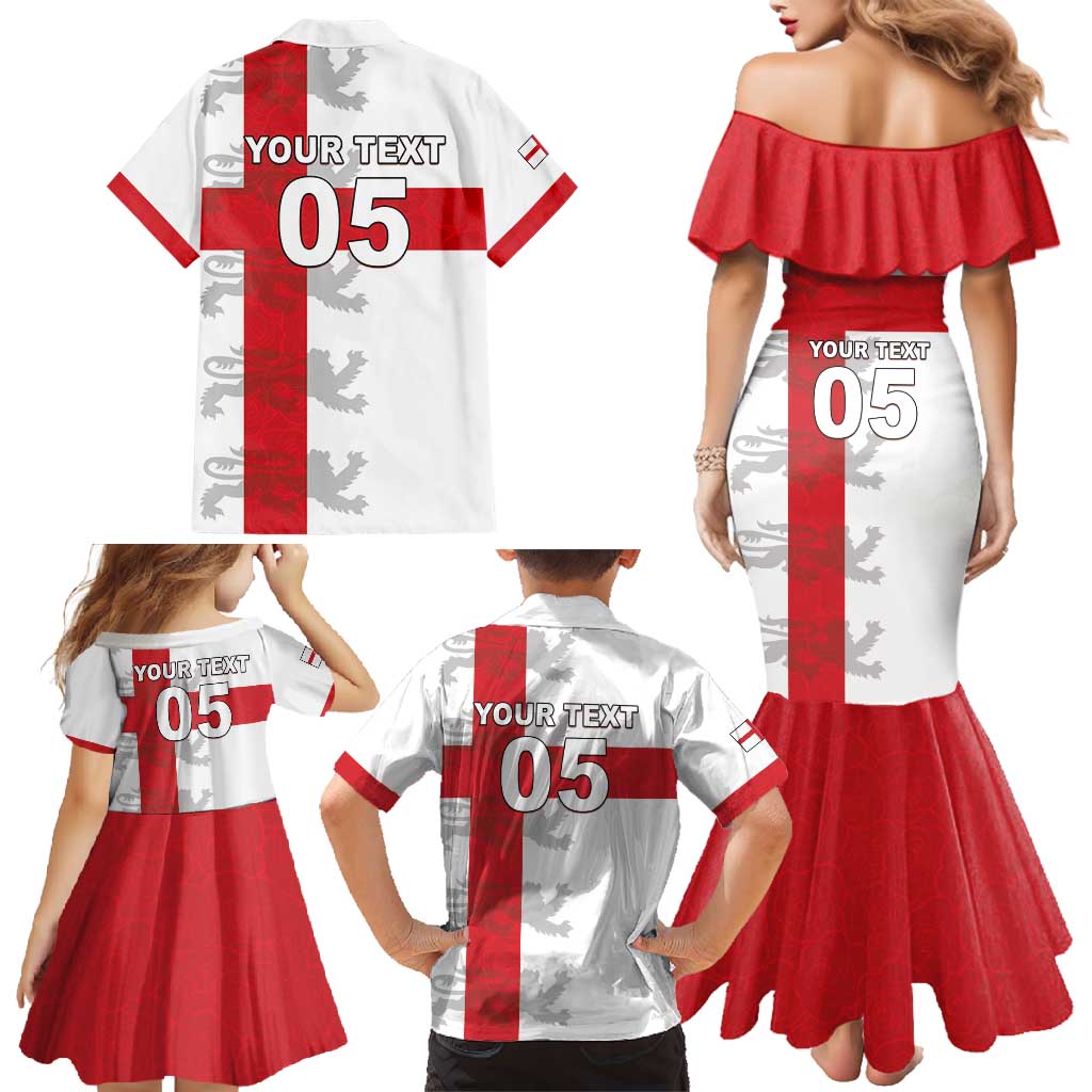Custom England Rugby Family Matching Mermaid Dress and Hawaiian Shirt Vintage Style