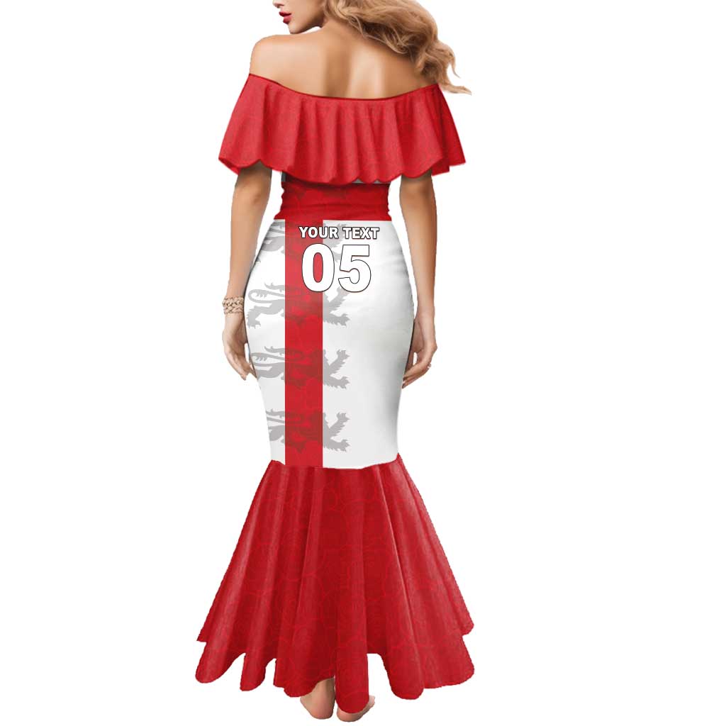 Custom England Rugby Family Matching Mermaid Dress and Hawaiian Shirt Vintage Style