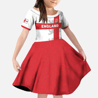 Custom England Rugby Family Matching Off The Shoulder Long Sleeve Dress and Hawaiian Shirt Vintage Style