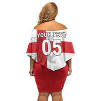 Custom England Rugby Family Matching Off Shoulder Short Dress and Hawaiian Shirt Vintage Style
